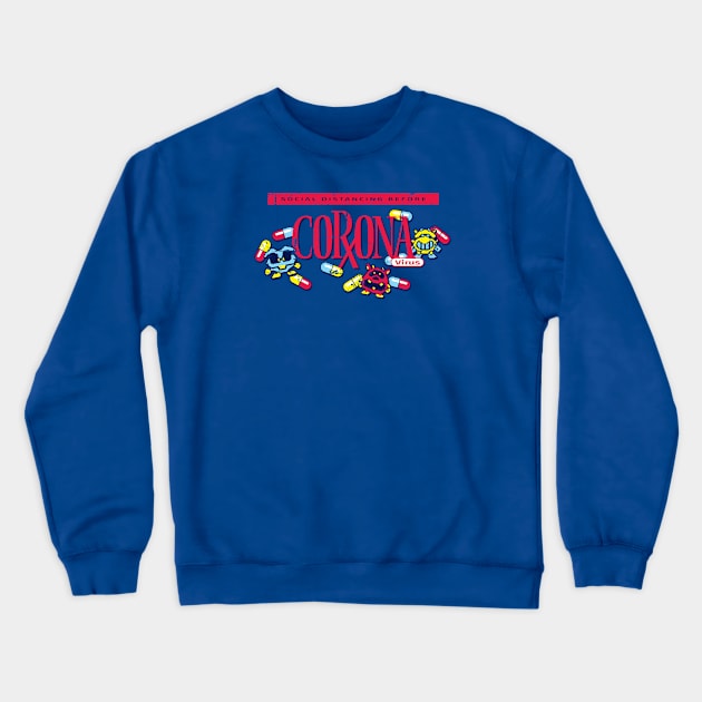 Corona Virus Retro Video Game Crewneck Sweatshirt by SaltyCult